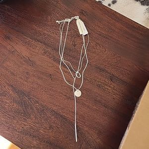 Silver Gold tone Lucky brand Removable Three Layer Pendant necklace